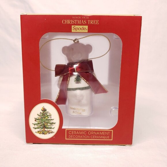 Spode Christmas Tree Ceramic Bear Ornament Christmas Sweater Gift New - Picture 4 of 4